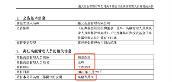 配资app下载 服务鑫元基金12年、任副总近10年！王辉“降职”高级专员，两个月前南京银行系两位高管同时上位
